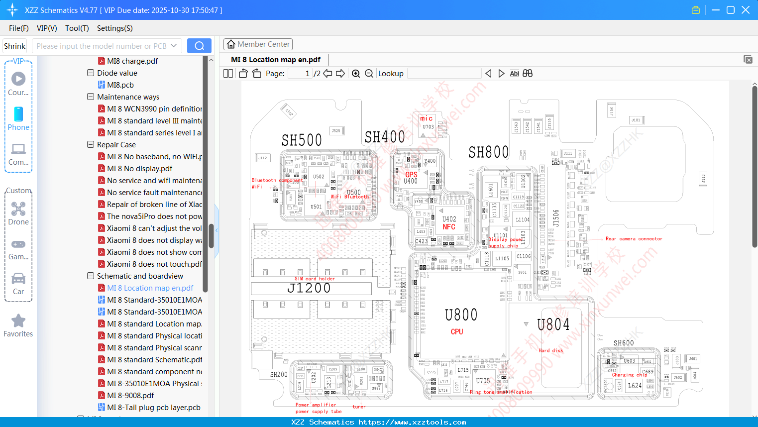 Xiaomi MI 8 Location Map En